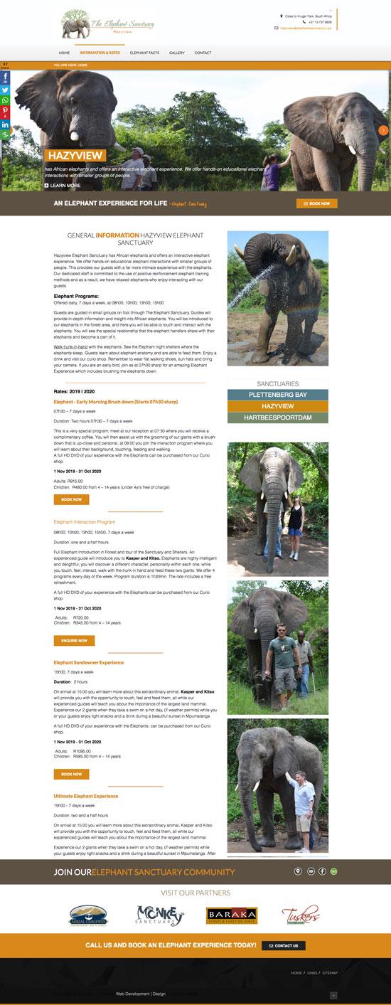 hazyview wildlife website design