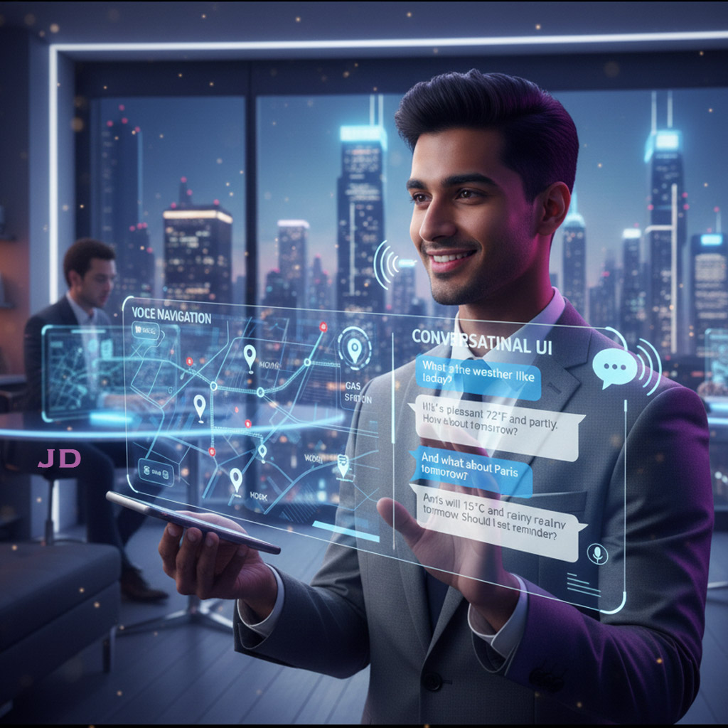 voice navigation man in office