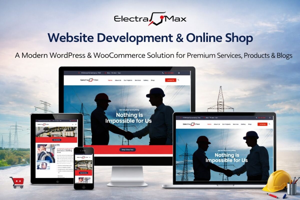 Electra Max Website Development with Woocomerce