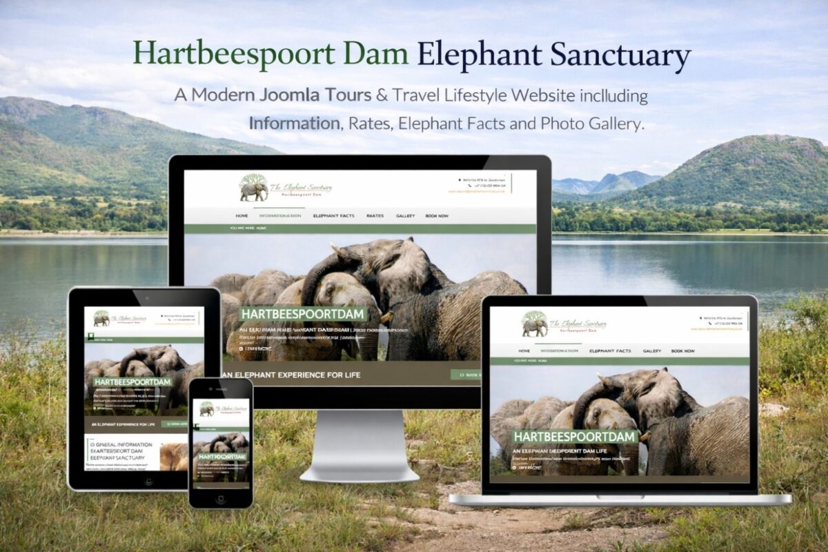 Hartbeespoort Dam Elephant Sanctuary Joomla website design