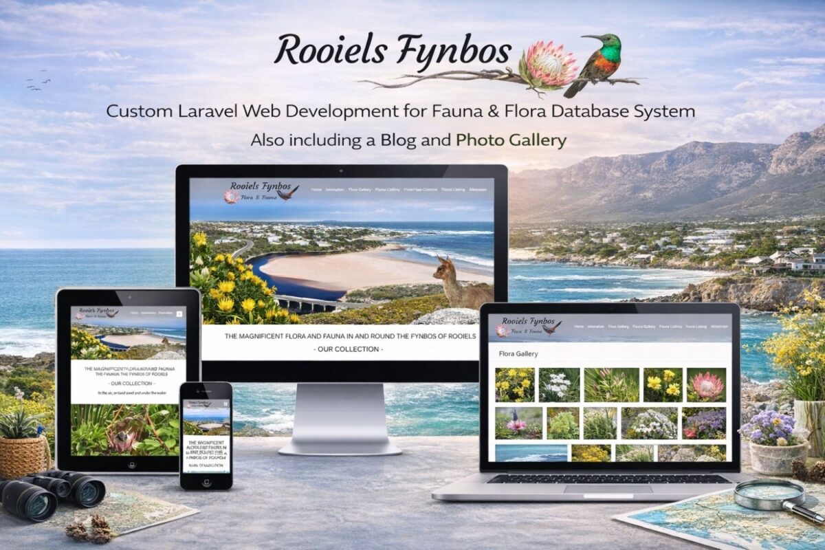 Rooiels Fynbos is Custom Fauna & Flora Database System Laravel Web DevelopmentRooiels Fynbos is Custom Fauna & Flora Database System Laravel Web Development