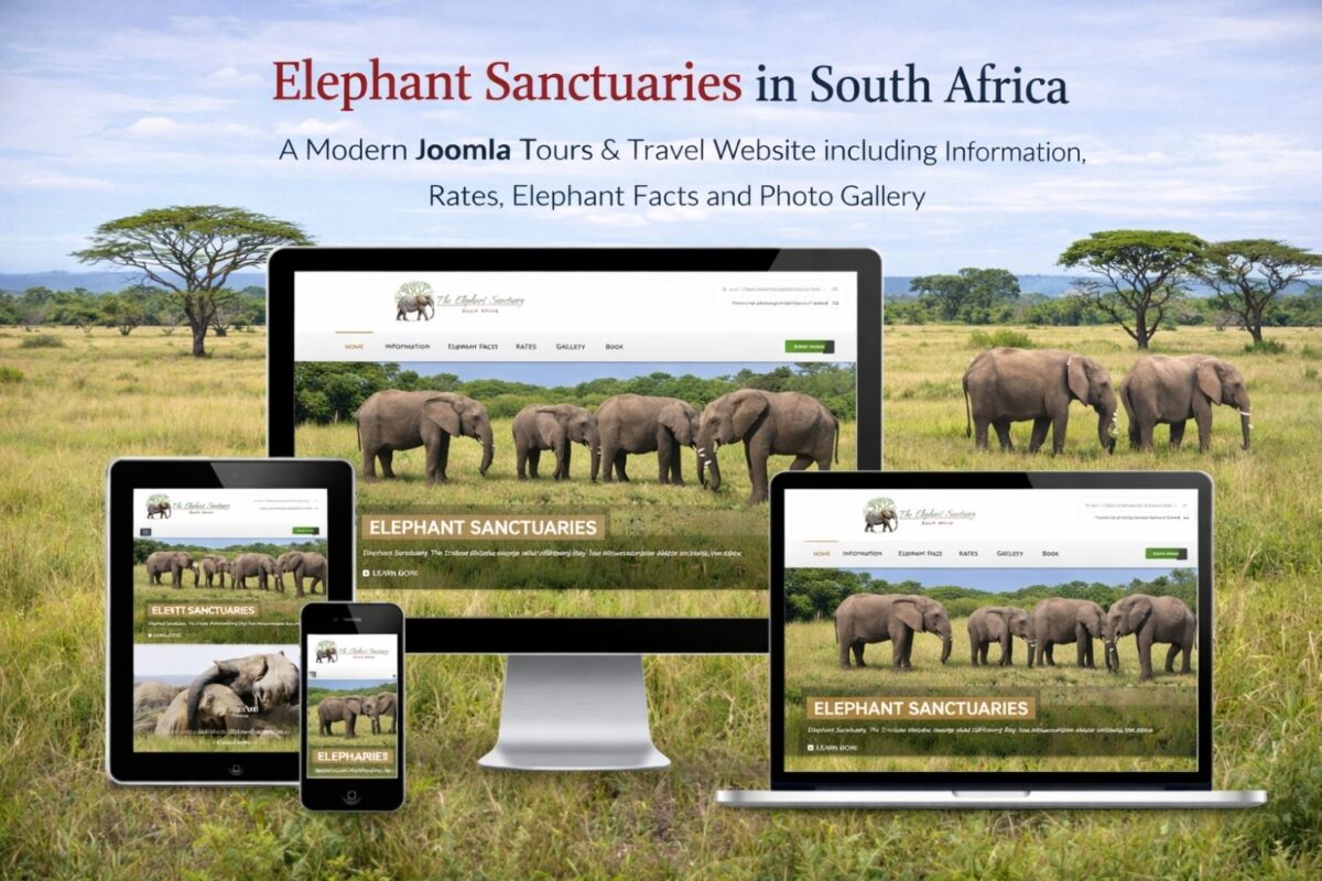 Elephant Sanctuaries South Africa Joomla website development