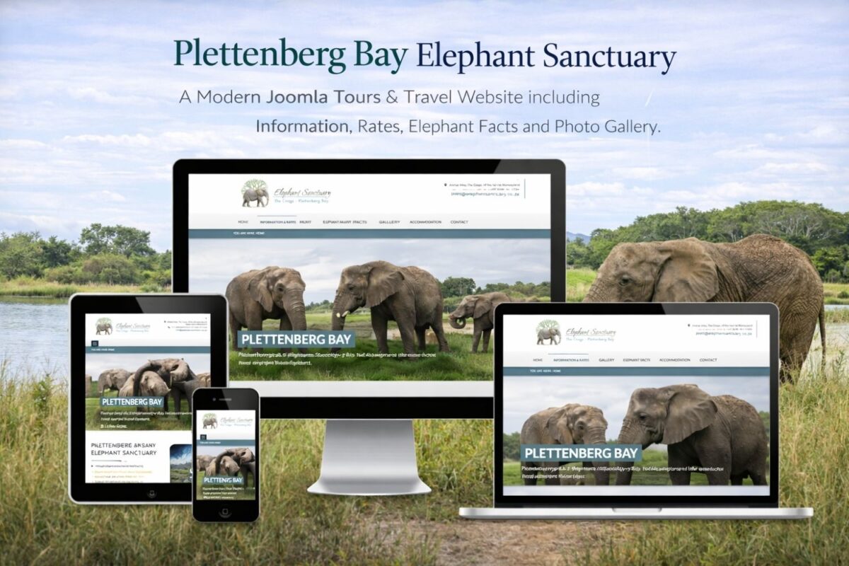 Plettenberg Bay Elephant Sanctuary Joomla website design
