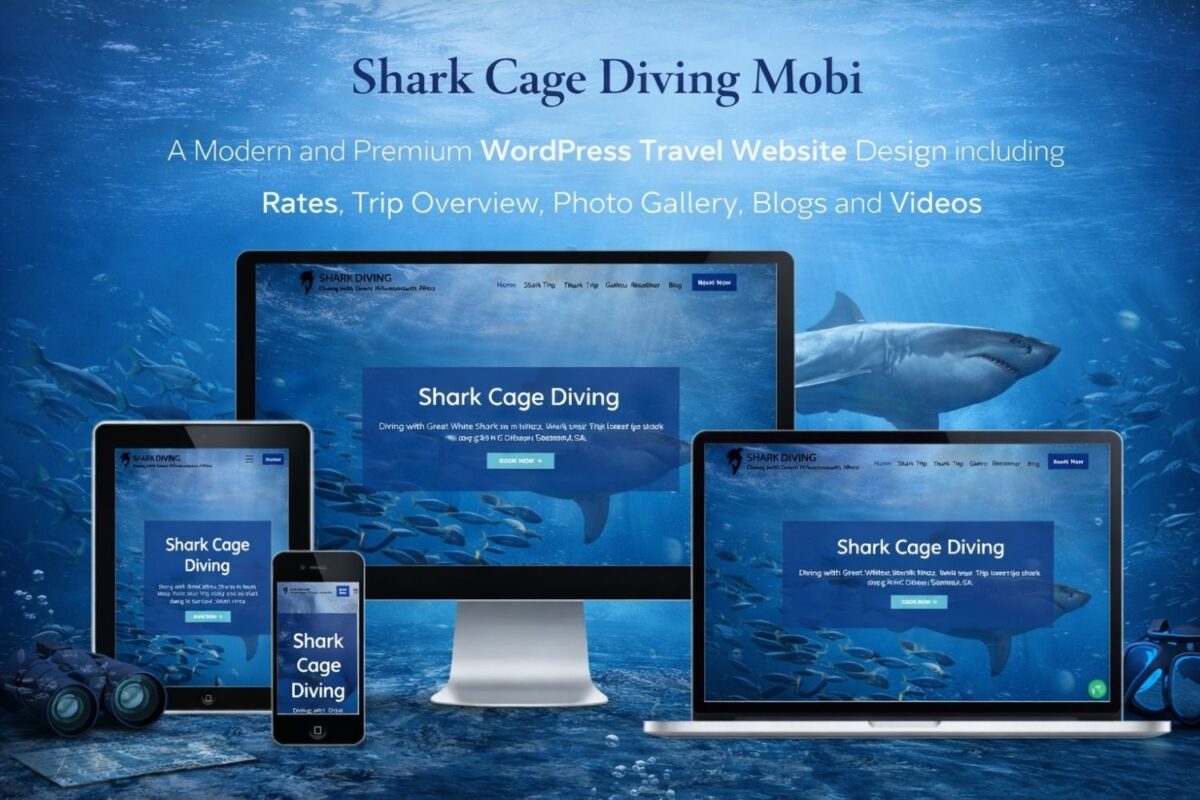 Shark Cage Diving website design