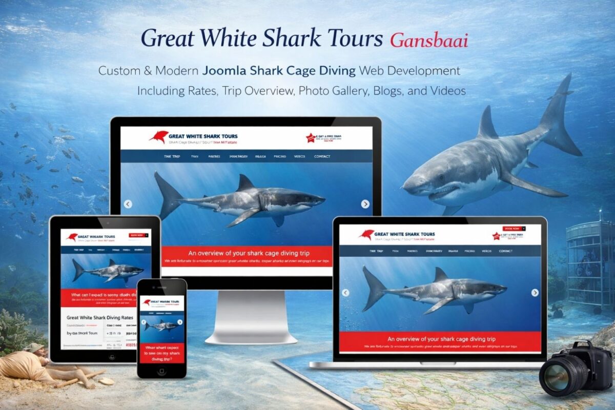 Great White Shark Tours Joomla web development