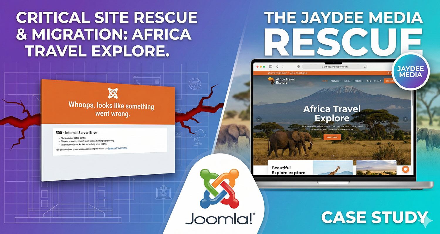 Joomla 500 Error fix: A Seamless Joomla 4 Migration & Recovery for Africa Travel Explore